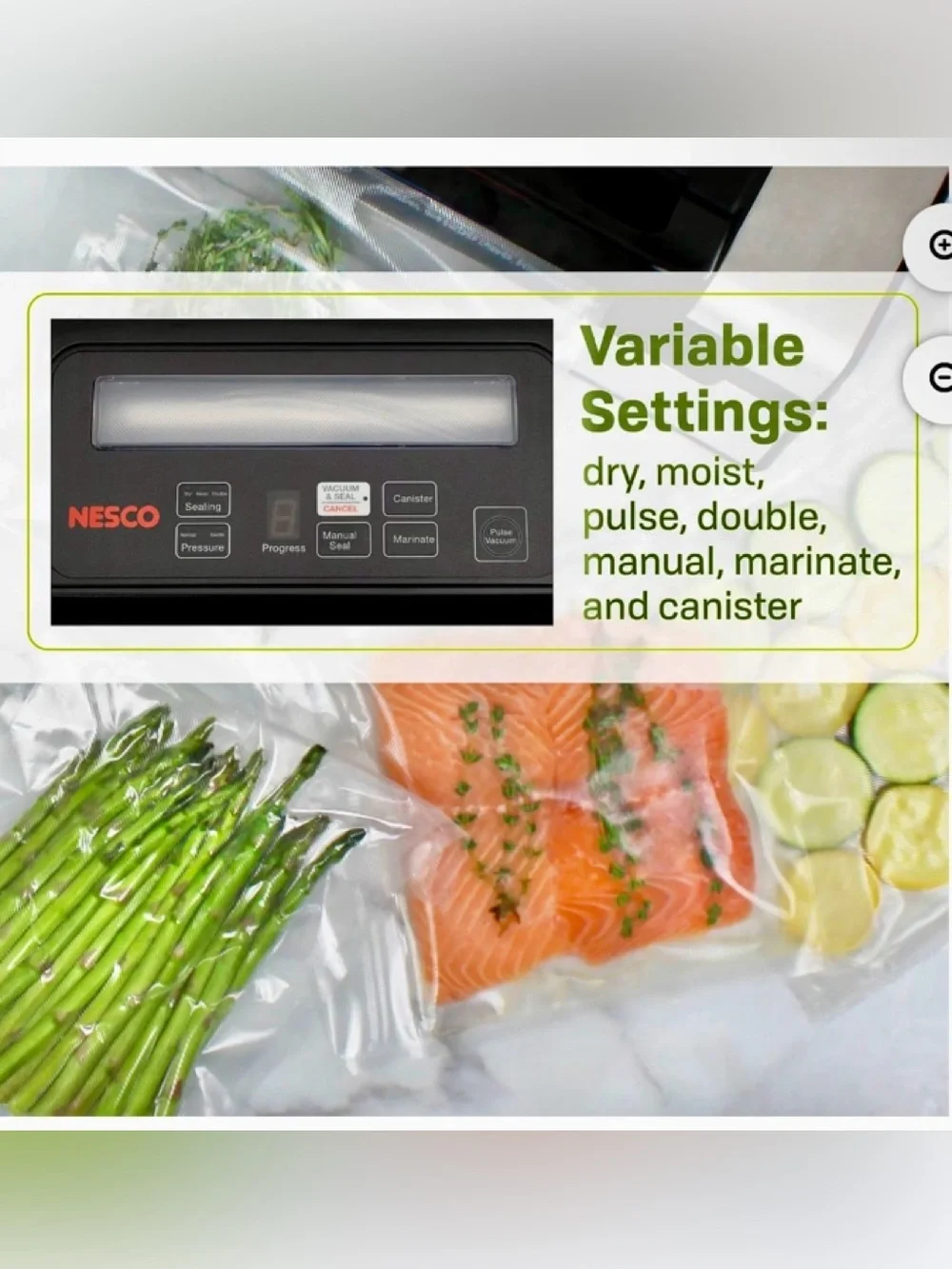 Nesco Deluxe Vacuum Sealer and two extra rolls of seal
